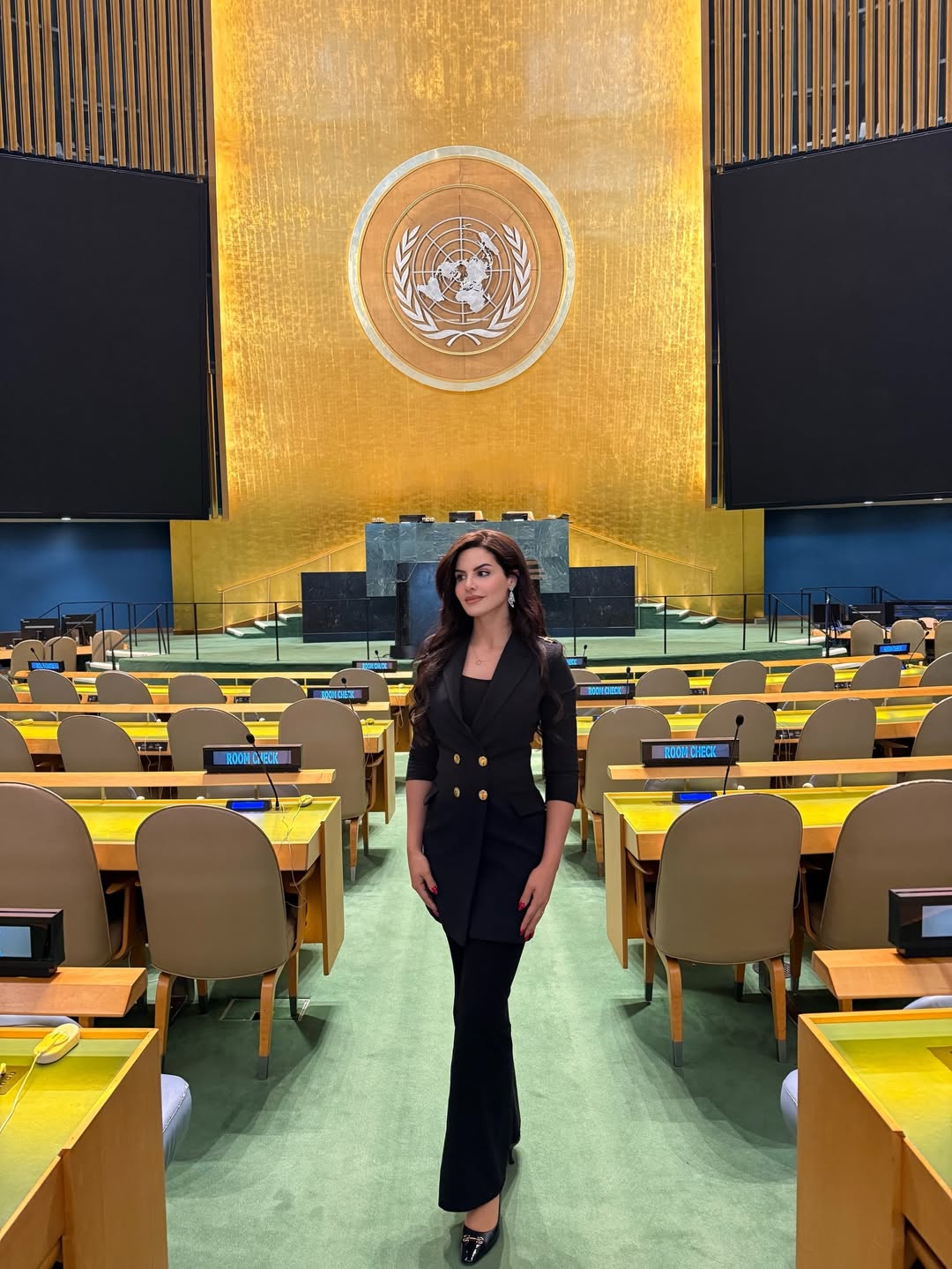 نادين أيوب في الأمم المتحدة ببدلة رسمية أنيقة (انستغرام)
