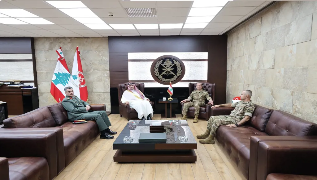 قائد الجيش رودولف هيكل يستقبل السفير السعودي الجديد في لبنان