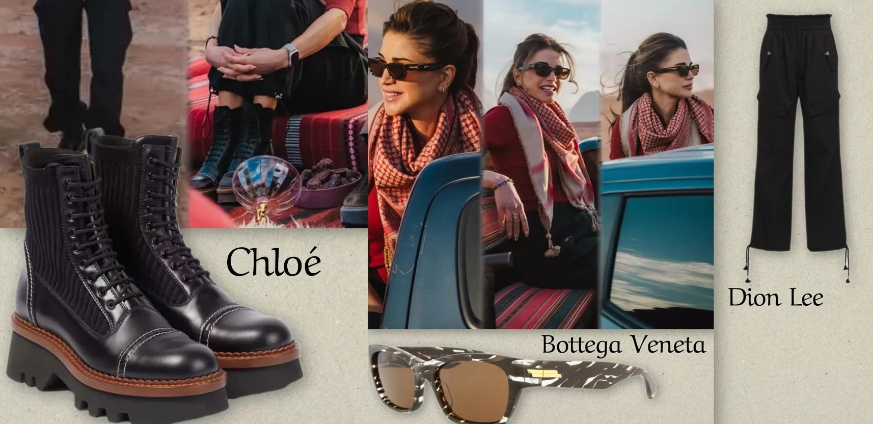 تفاصيل اطلالة الملكة رانيا في وادي الرم (انستغرام)