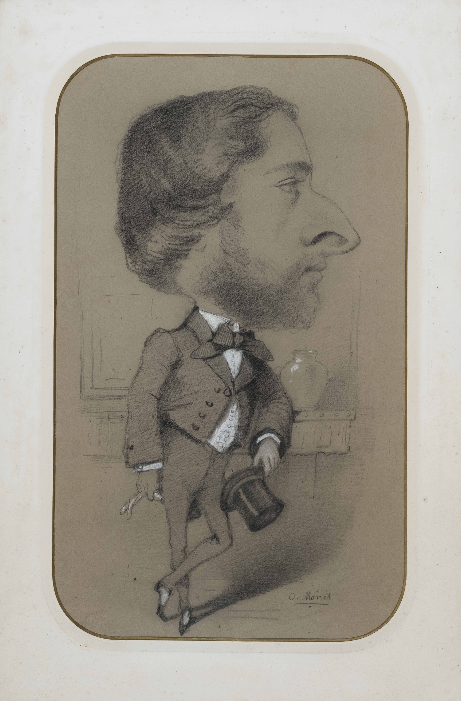 رسم كاريكاتور لمونيه، عام 1858.