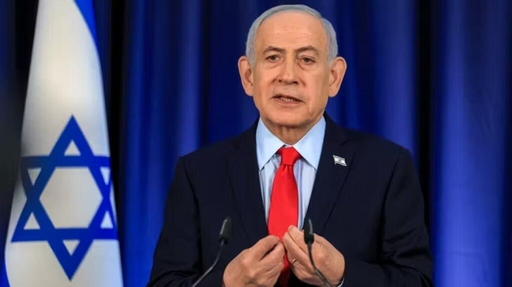 رئيس الوزراء الإسرائيلي بنيامين نتنياهو يتحدث في مؤتمر صحفي بالقدس، 19 مارس 2026. (أ ف ب)