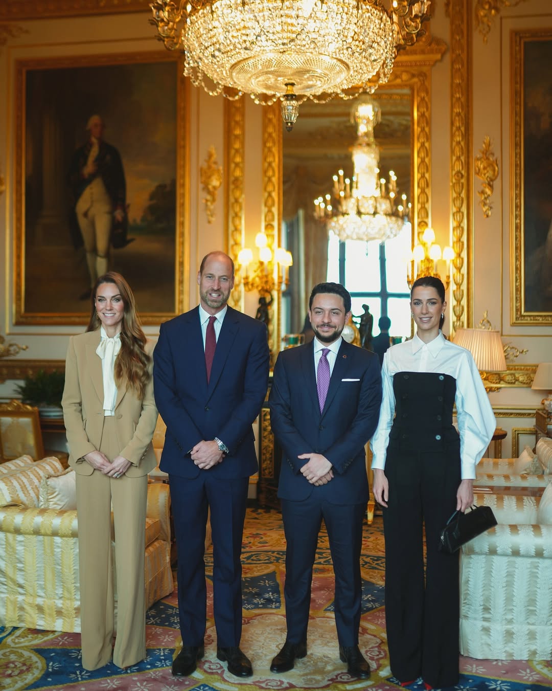 الأمير ويليام وكيت ميدلتون يستقبلان ولي العهد الأردني والاميرة رجوة الحسين في وندسور (انستغرام)