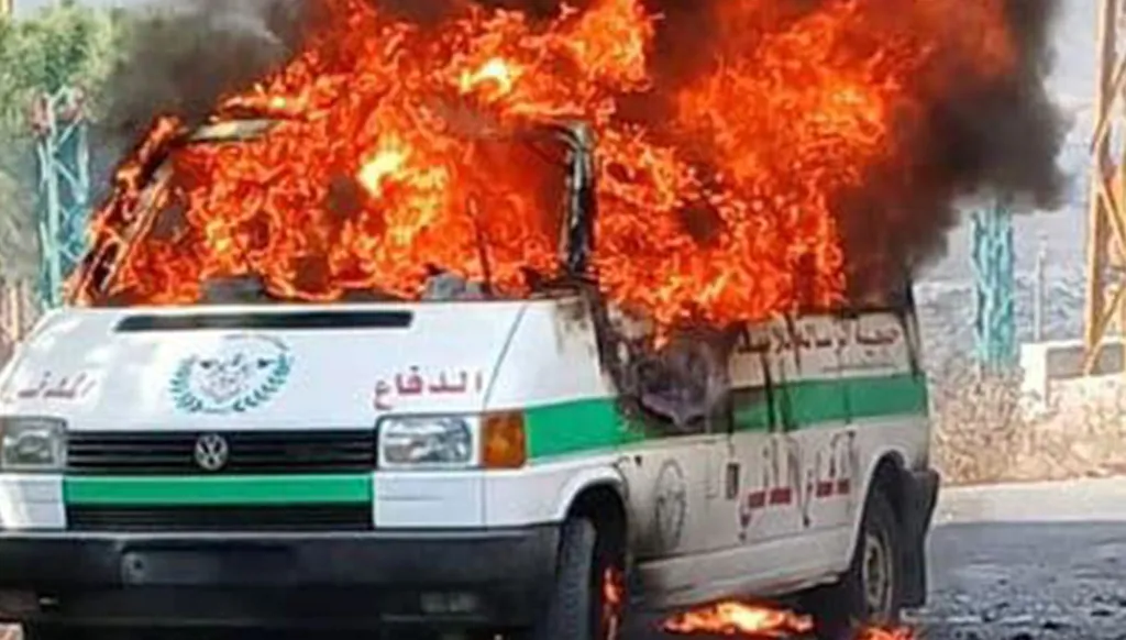 نيران الاعتداءات لم توفر سيارات الاسعاف