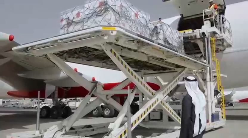 شحنة إغاثية عاجلة تزن 100 طن لدعم الشعب الفلسطيني في غزة (وام)