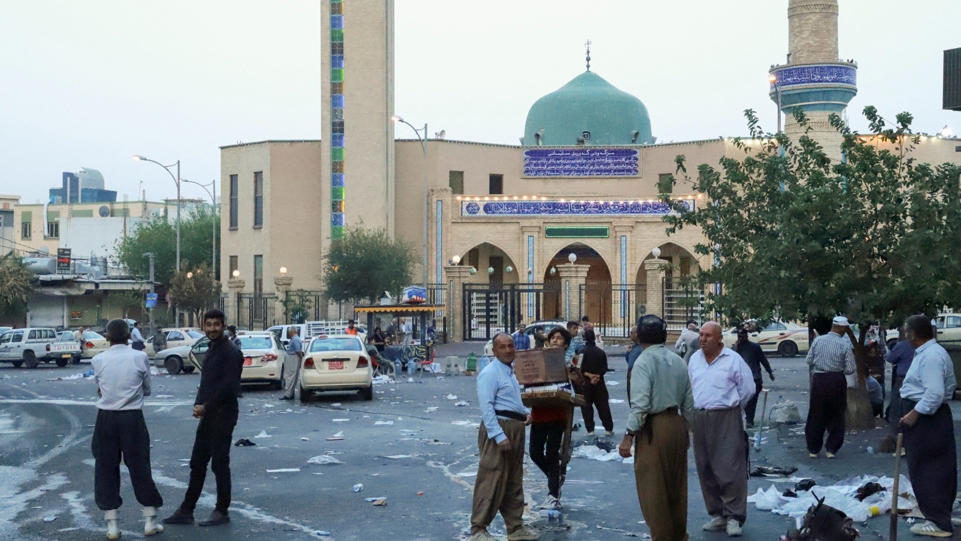 ساحة العمال في وسط السليمانية، كردستان العراق، 5 أكتوبر 2022. (أ ف ب)