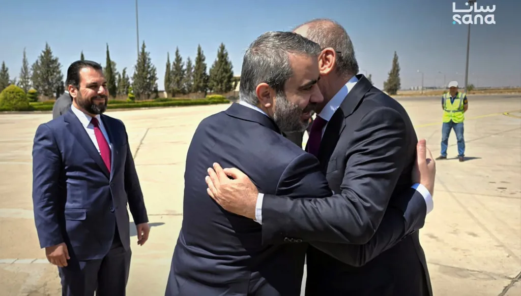 الشيباني يبحث مع نظيره الأردني التعاون الثنائي ‏وتطورات الأوضاع جنوب سوريا