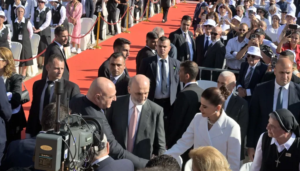 سمير جعجع وعقيلته (نبيل إسماعيل)