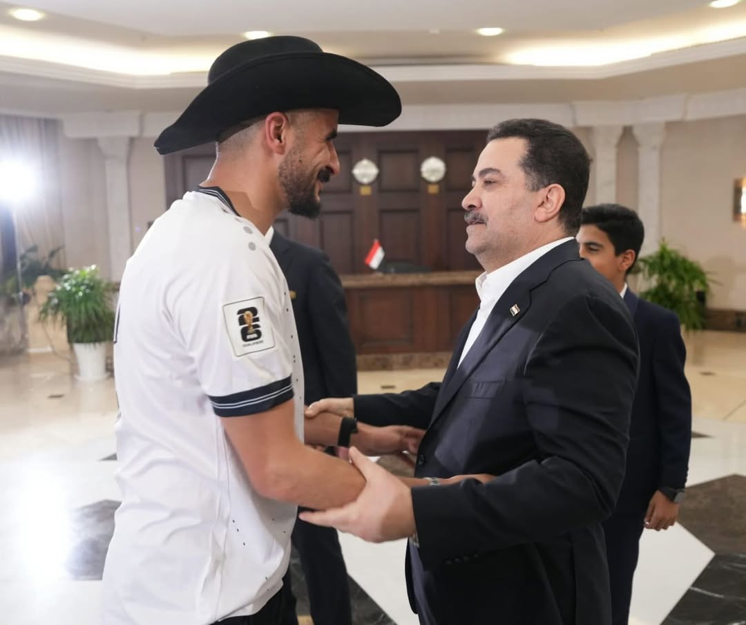 من استقبال رئيس الوزراء العراقي لطاقم المنتخب في بغداد. (إنستغرام)