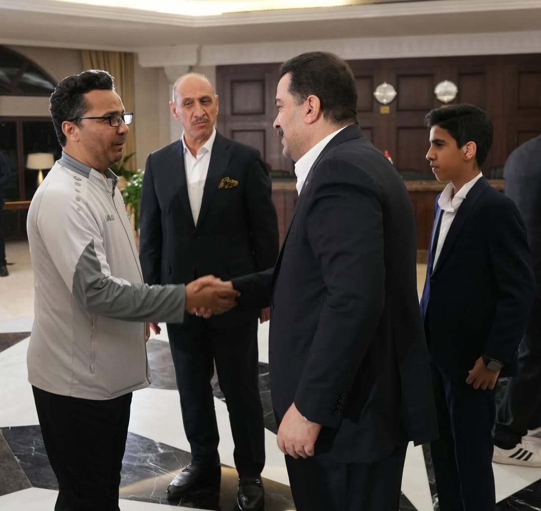 من استقبال رئيس الوزراء العراقي لطاقم المنتخب في بغداد. (إنستغرام)