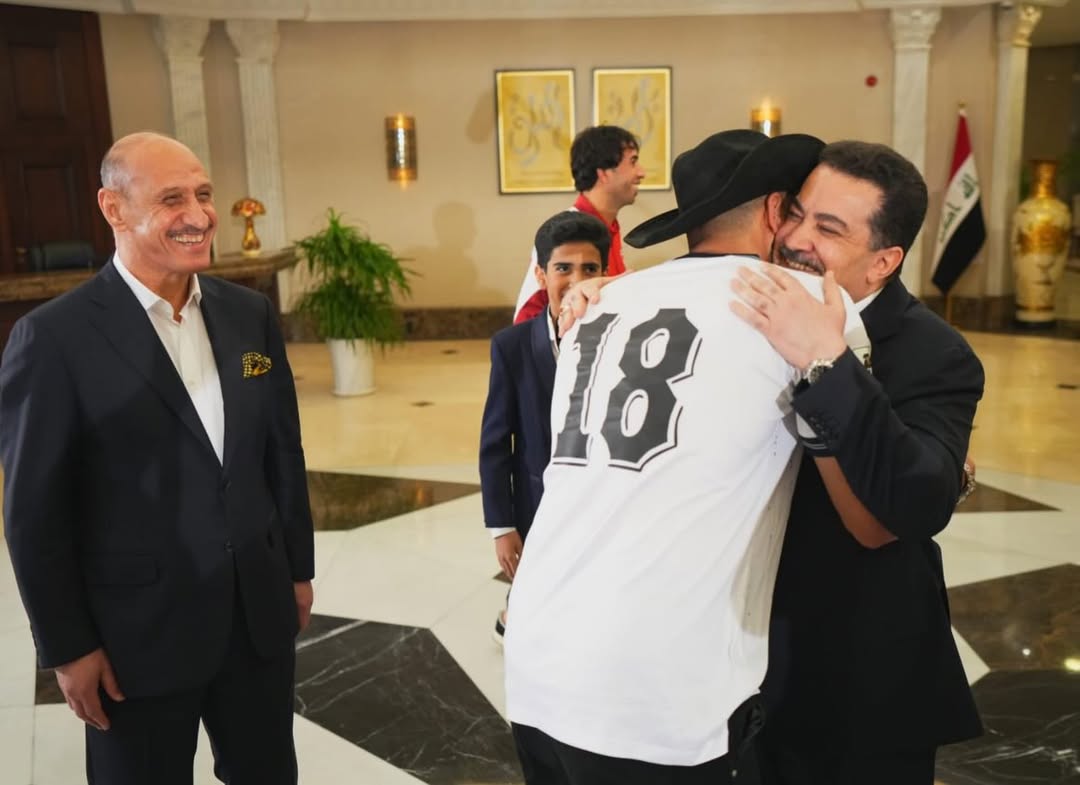 من استقبال رئيس الوزراء العراقي لطاقم المنتخب في بغداد. (إنستغرام)