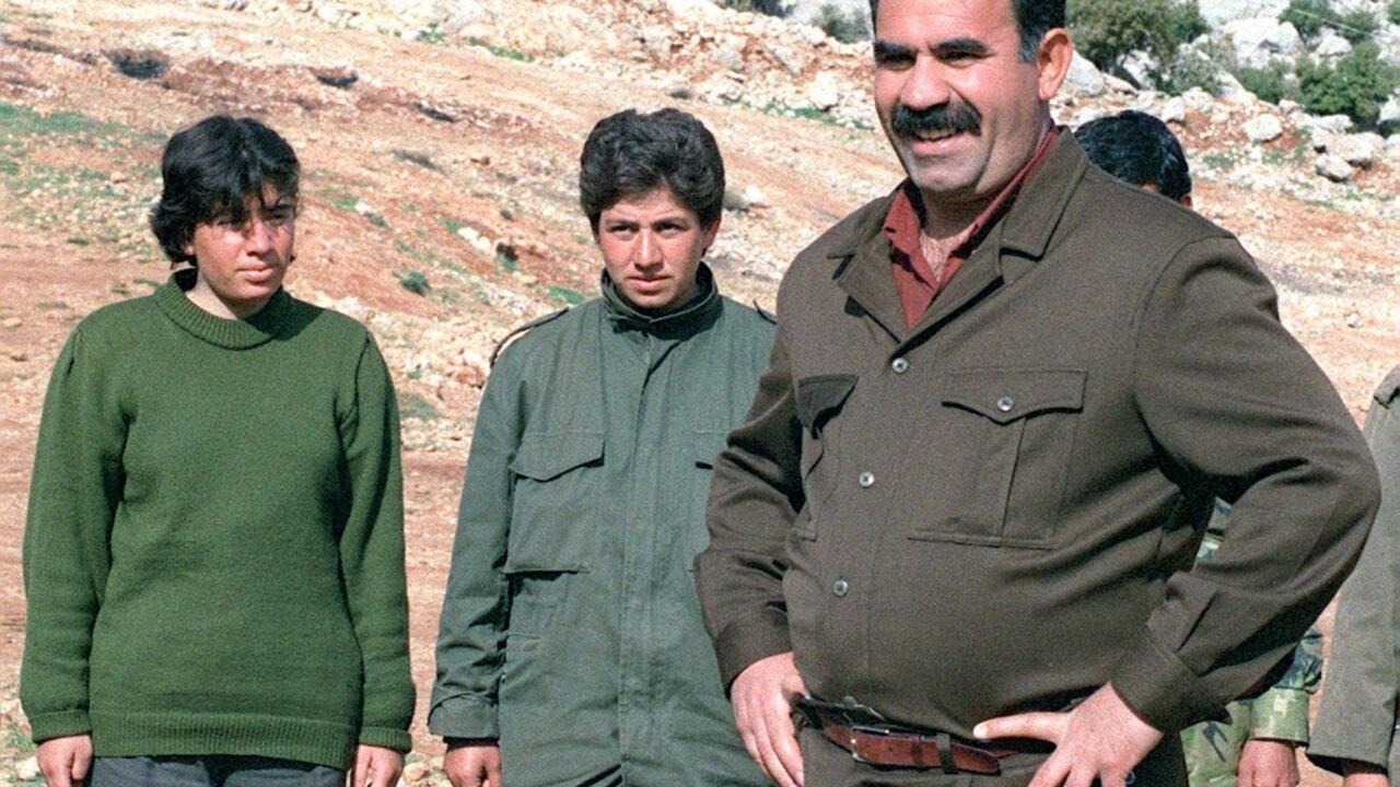 صورة لأوجلان في لبنان في 1992. (أ ف ب)