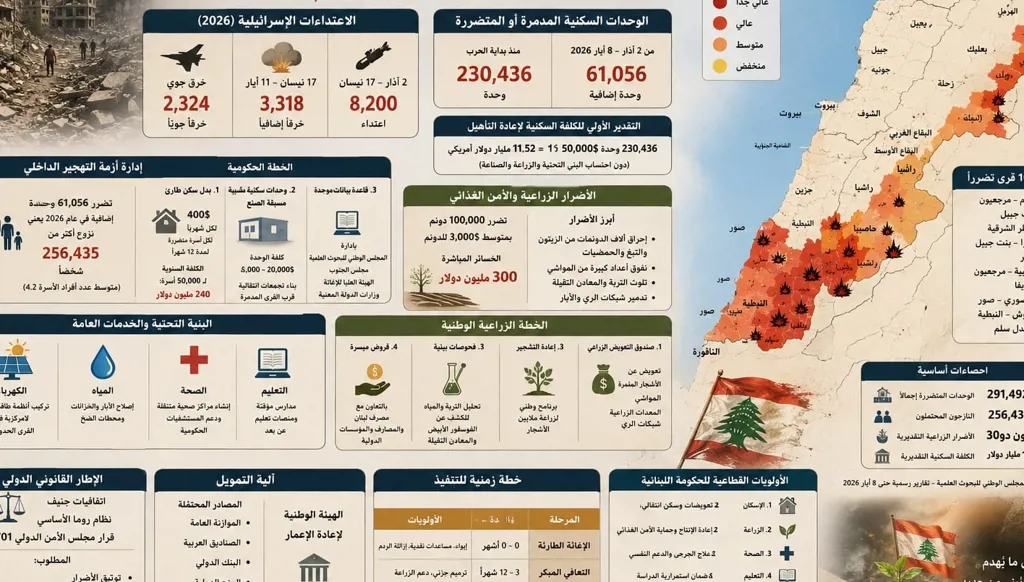 لبنان بعد العدوان: حين ينهض الركام وتنتصر الأرض - خطة حكومية وأرقام