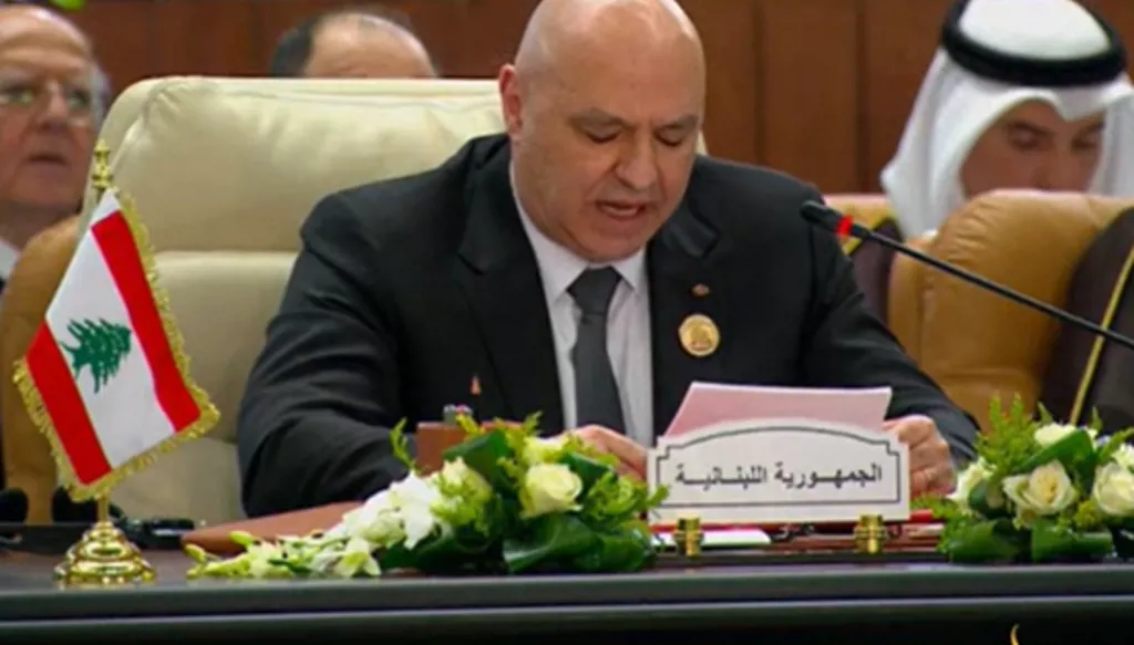 الرئيس اللبناني من القاهرة: ليعود معكم لبنان الى الشرعية الدولية... ولا سلام من دون تحرير (فيديو)