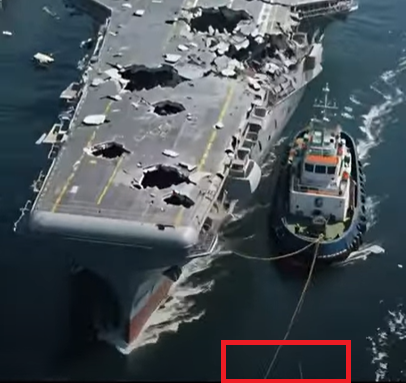 طرف الحبل الذي بدا يطوف في شكل غير منطقي (بالاحمر)