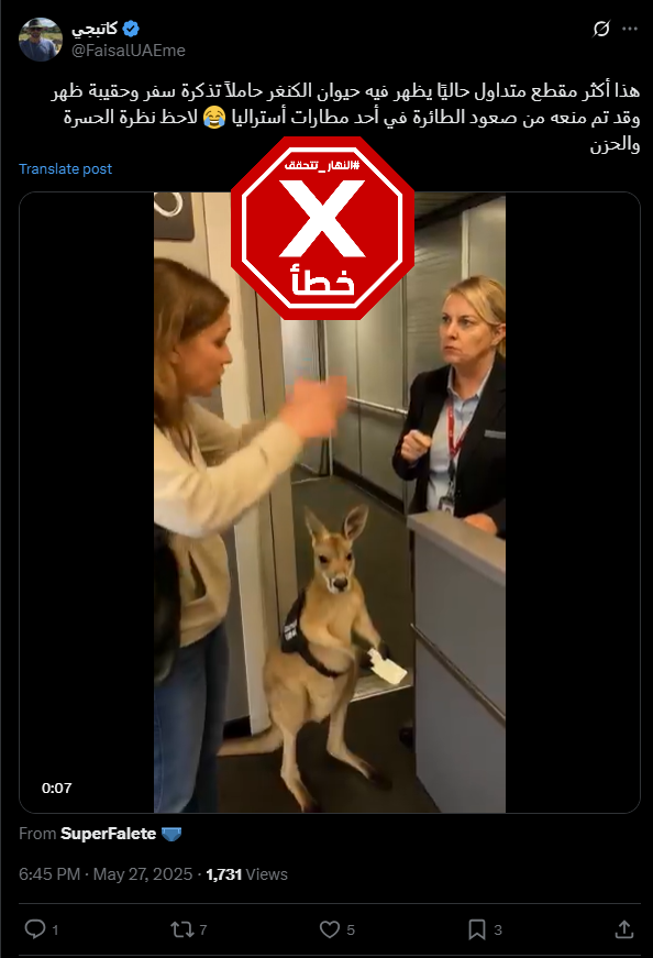 لقطة من الفيديو المتناقل بالمزاعم الخاطئة (اكس)