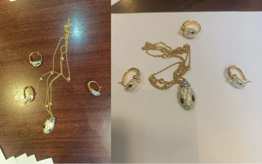 مسروقات ذهبية ضبطت خلال المداهمة