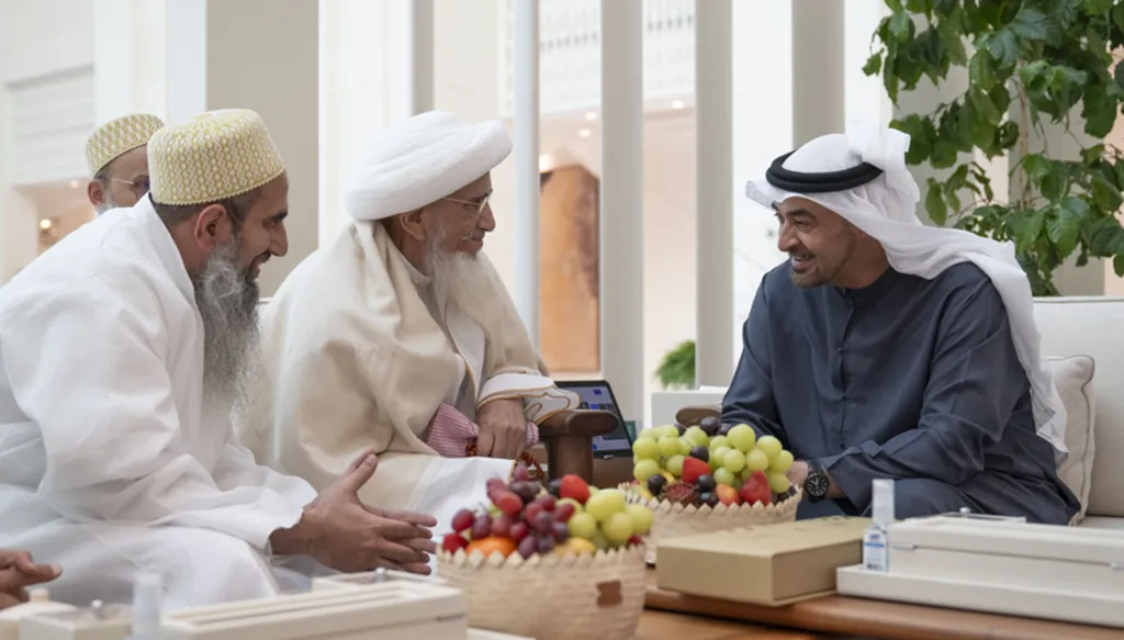 بن زايد وسلطان طائفة البهرة يبحثان موضوعات مشتركة