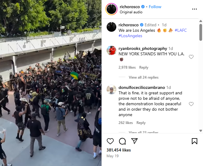 لقطة من الفيديو المنشور في حساب ريتش أوروسكو في انستغرام، في 19 ايار 2025