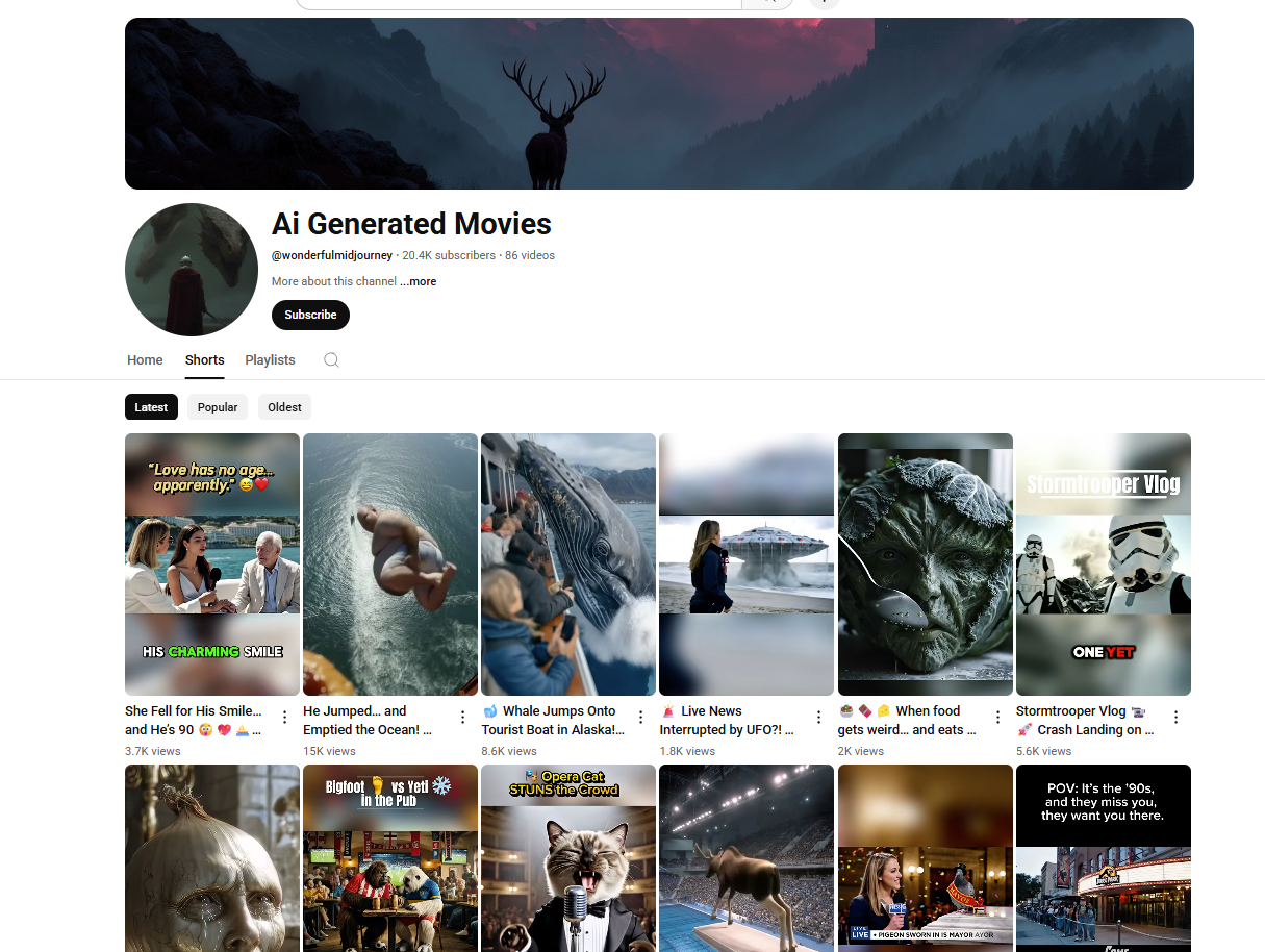 لقطة للحساب في يوتيوب