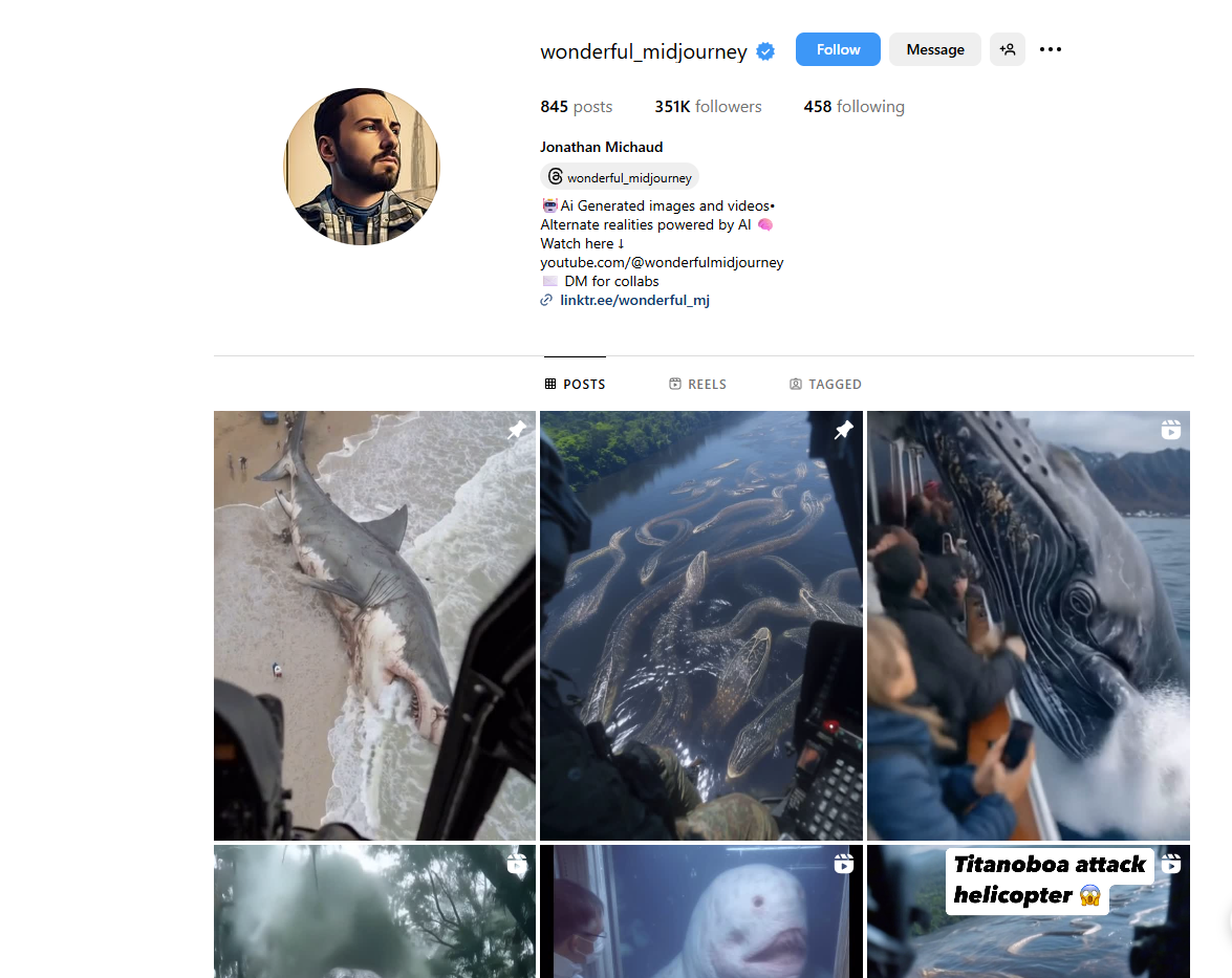 التعريف بالحساب في انستغرام