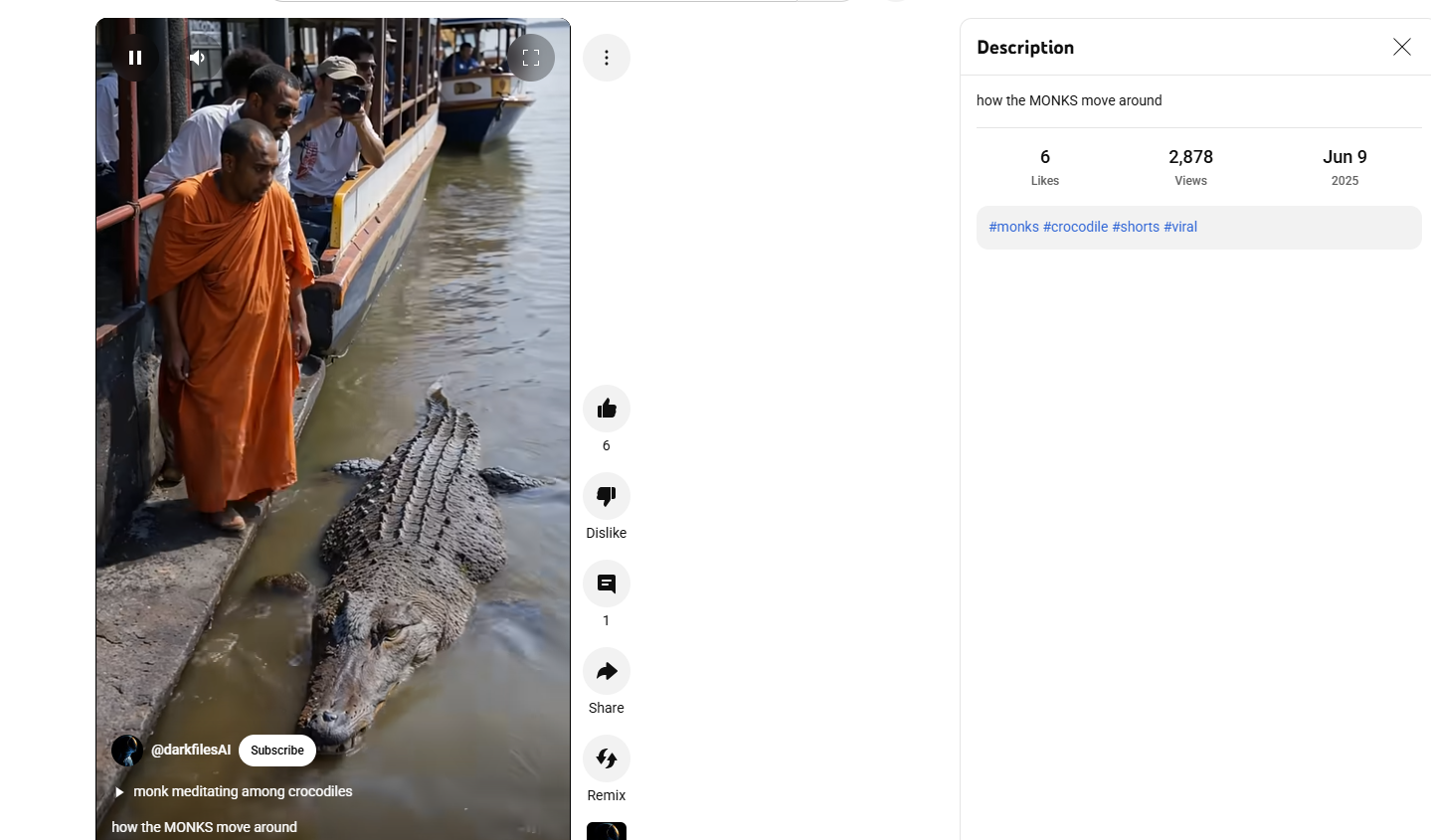 لقطة من الفيديو المنشور في حساب @darkfilesAI في يوتيوب في 9 حزيران 2025