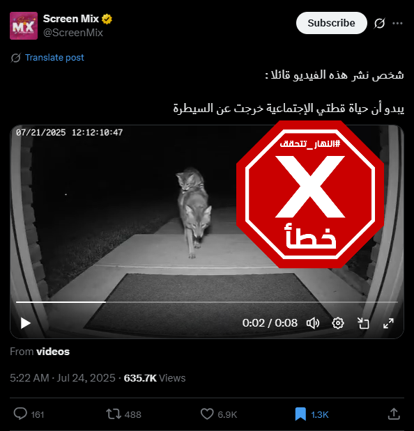 لقطة من الفيديو المتناقل بالمزاعم الخاطئة (اكس)