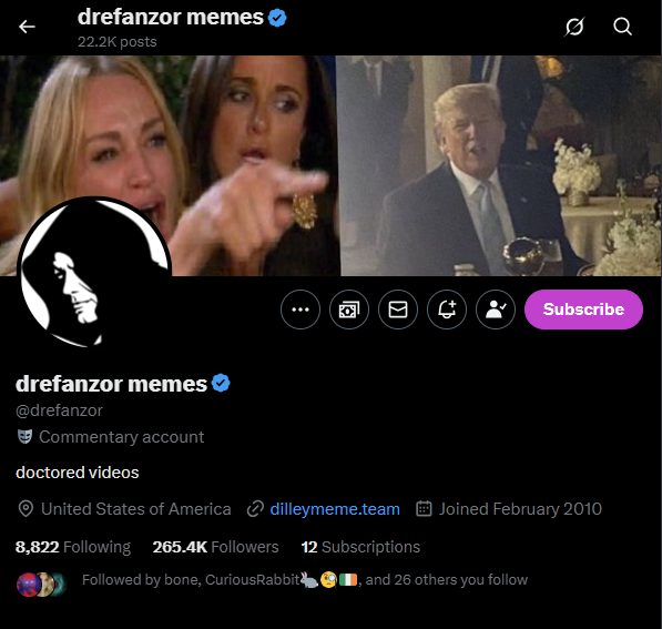 لقطة لحساب drefanzor memes في اكس