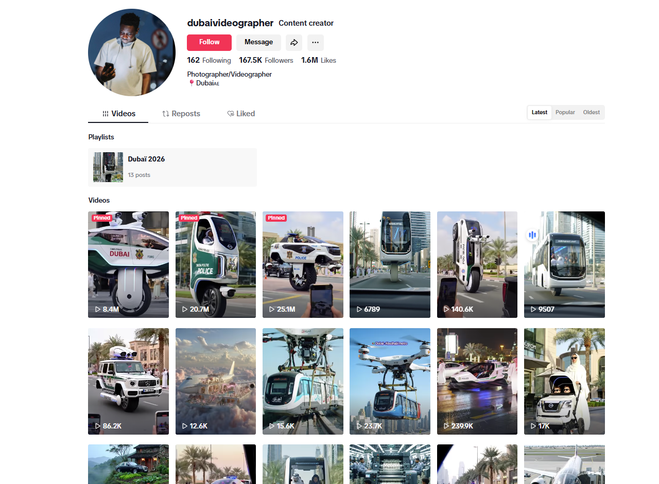 لقطة للحساب في تيك توك