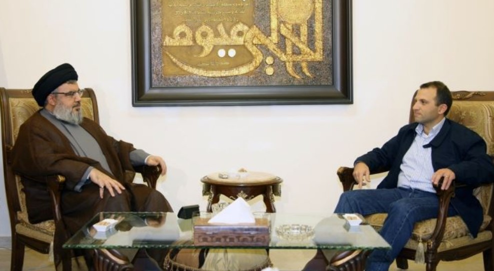صورة أرشيفية تجمع نصرالله وباسيل (انترنت)