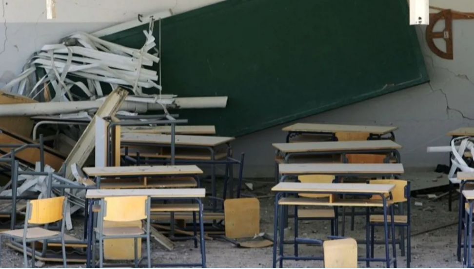 مدرسة متضررة من القصف الإسرائيلي على الجنوب اللبناني (النهار)