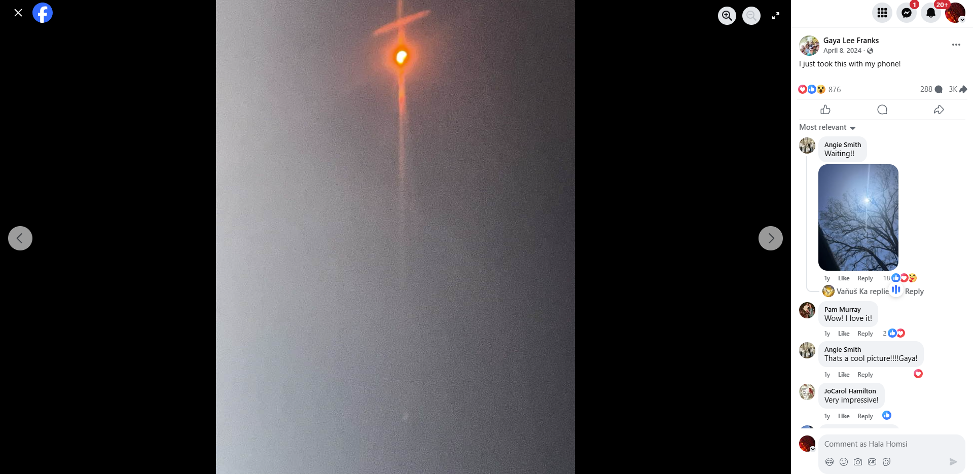 الصورة منشورة في صفحة غايا لي فرانكس في الفايسبوك، في 8 نيسان 2024