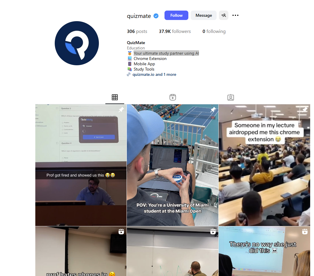 لقطة للحساب في انستغرام