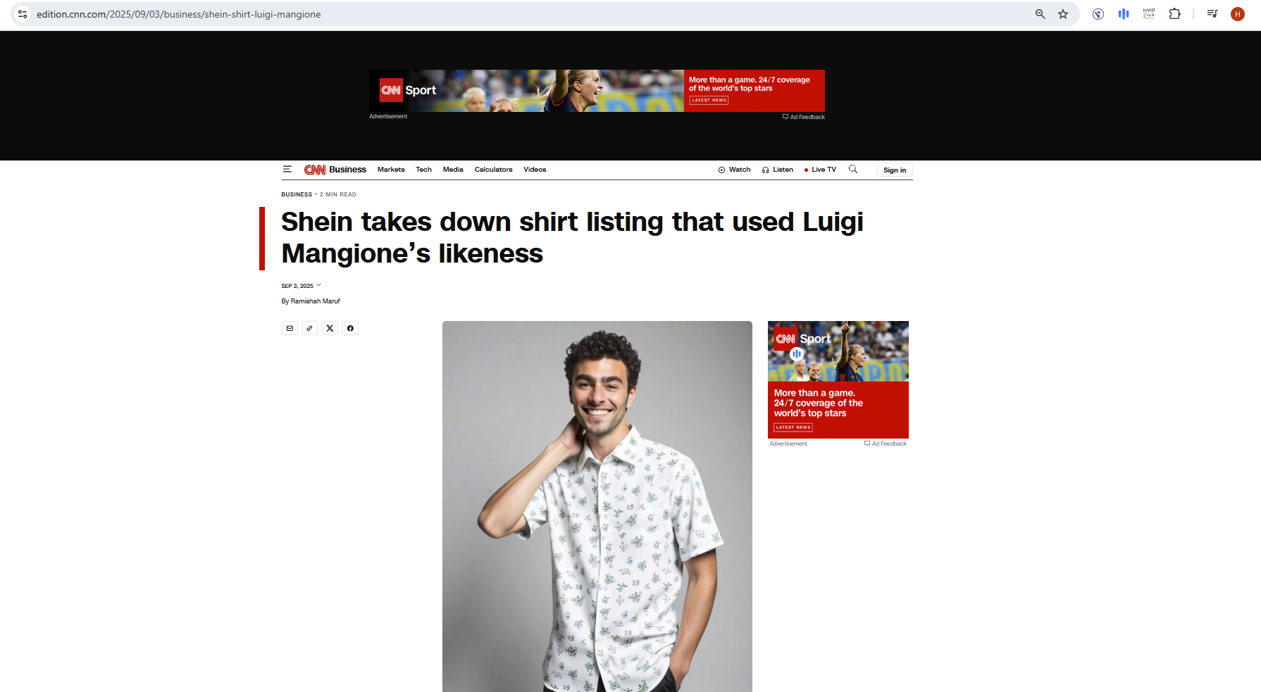 الصورة منشورة ضمن تقرير لموقع سي ان ان (3 ايلول 2025)