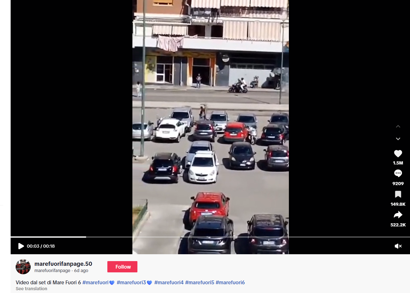 لقطة من الفيديو المنشور في حساب marefuorifanpage.50 في تيك توك في 10 ايلول 2025