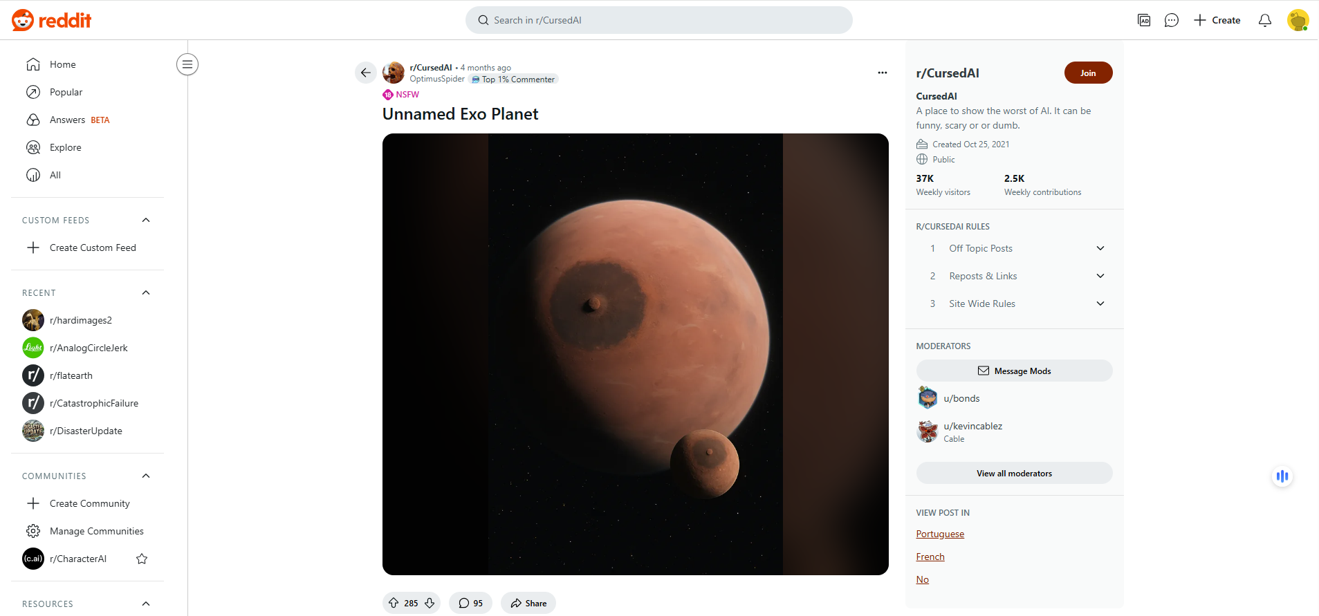 صورة نشرها OptimusSpider في موقع Reddit في 24 ايار 2025