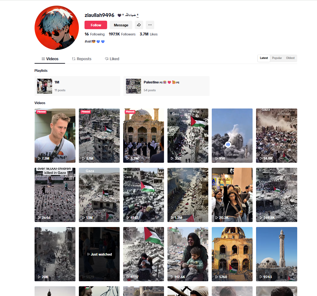 لقطة للحساب في تيك توك