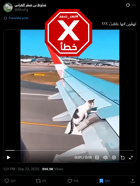 لقطة من الفيديو المتناقل بالمزاعم الخاطئة (اكس)