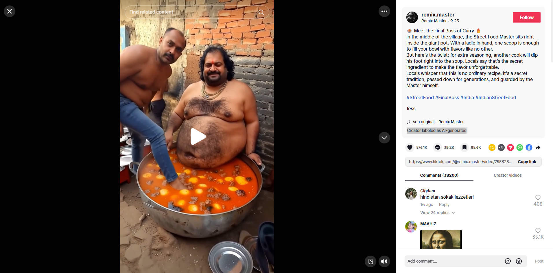 لقطة من الفيديو المنشور في حساب Remix Master في تيك توك في 23 ايلول 2025
