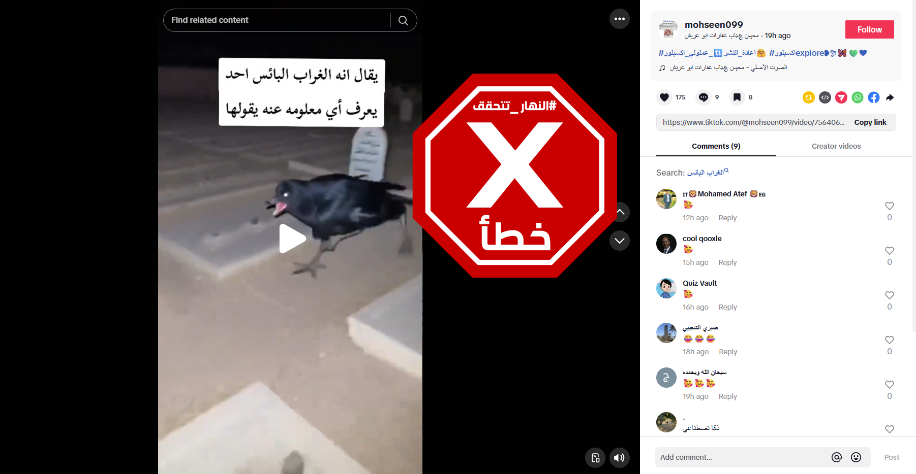 لقطة من الفيديو المتناقل بالمزاعم الخاطئة (تيك توك)