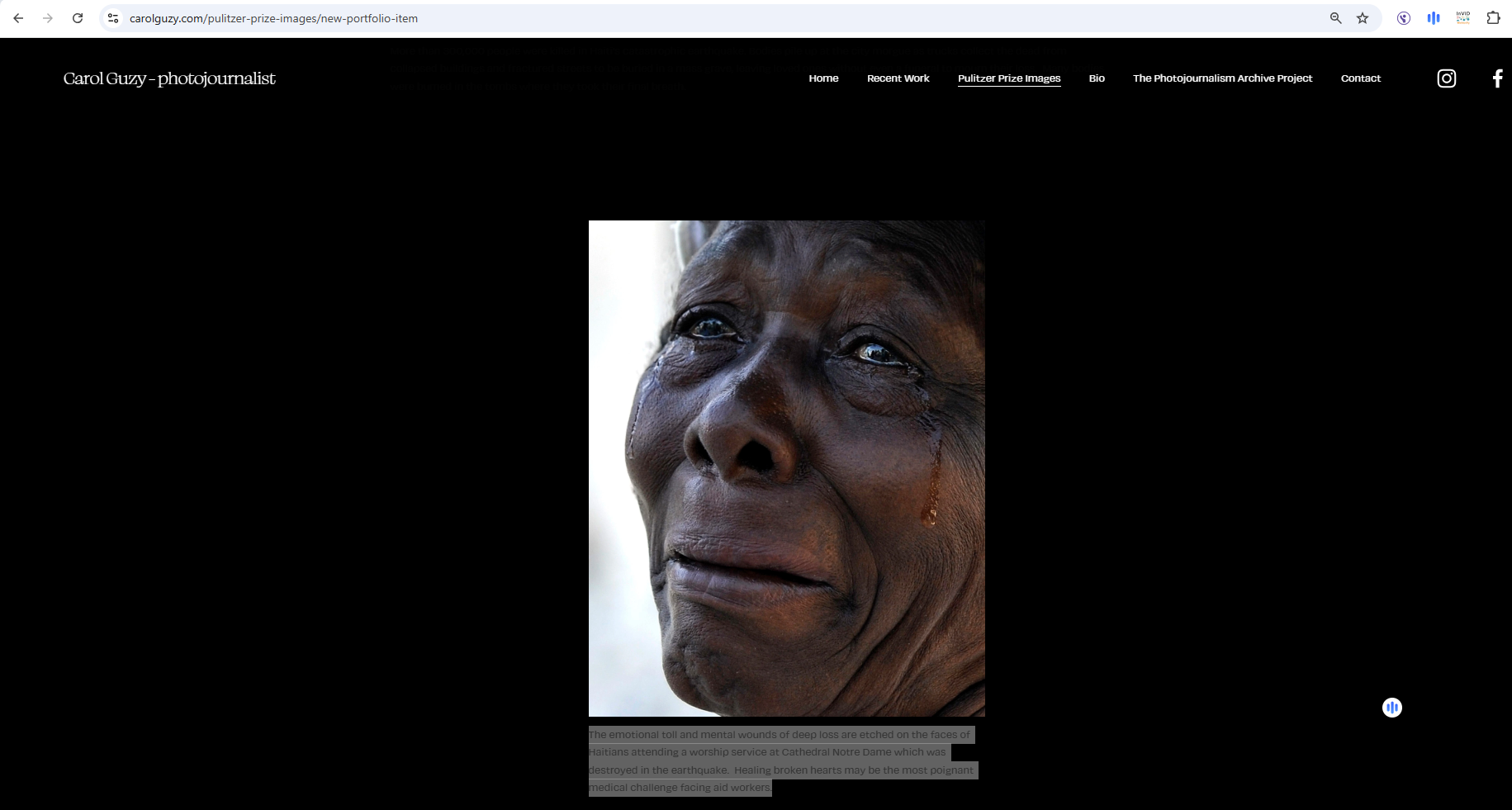 الصورة منشورة في موقع كارول غوزي