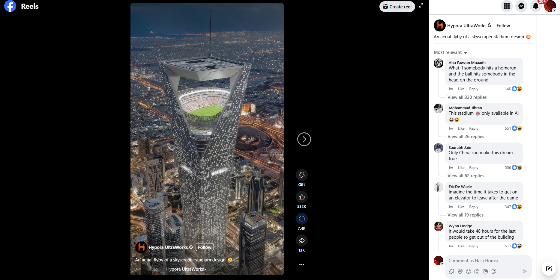 لقطة من الفيديو المنشور في حساب Hypora UltraWorks في الفايسبوك، في 15 تشرين الاول 2025