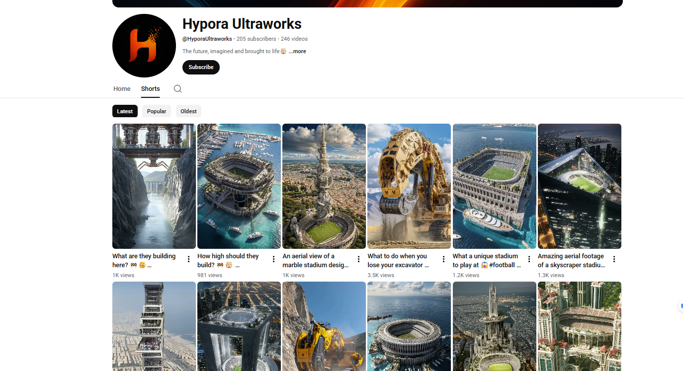 لقطة لحساب Hypora UltraWorks في يوتيوب