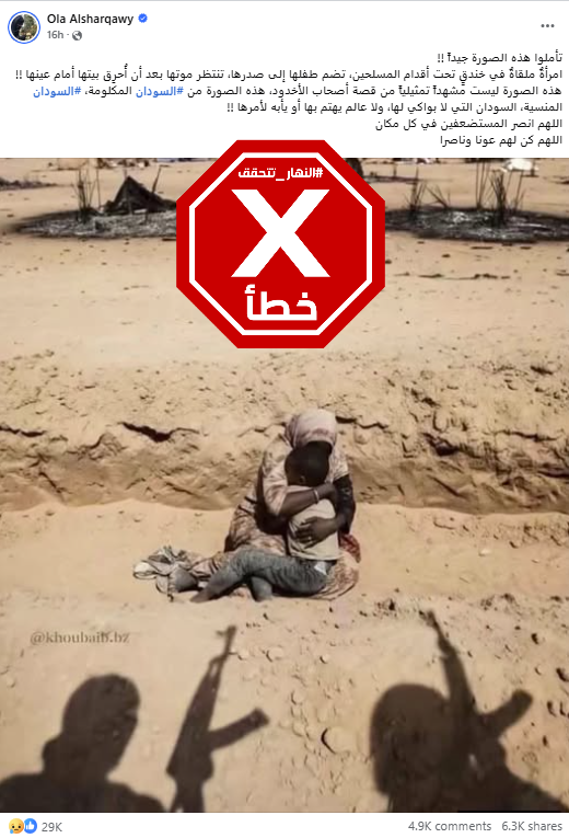 الصورة المتناقلة بالمزاعم الخاطئة (فايسبوك)