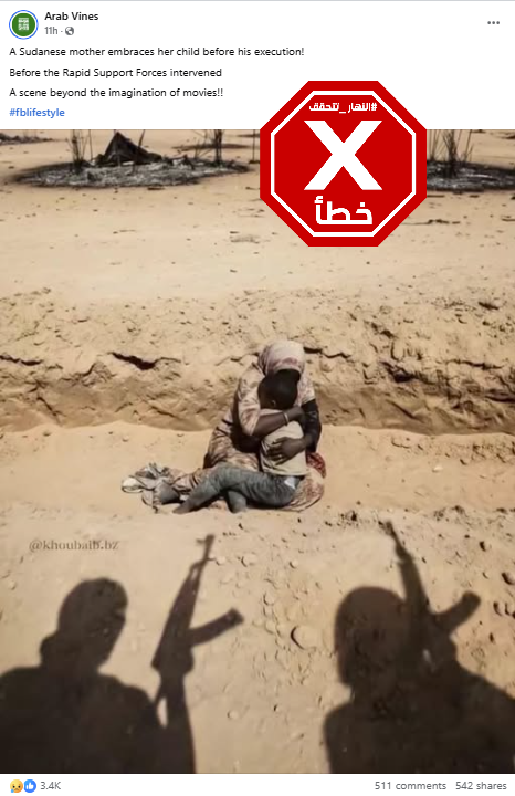 الصورة المتناقلة بالمزاعم الخاطئة (فايسبوك)