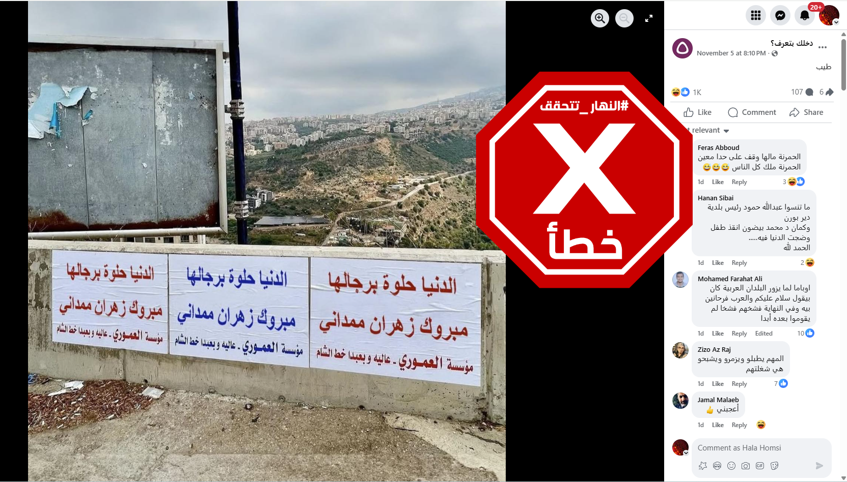 الصورة المتناقلة بالمزاعم الخاطئة (فايسبوك)