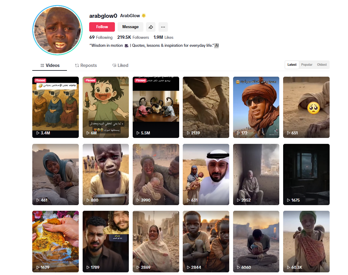 لقطة لحساب arabglow0@ في تيك توك 