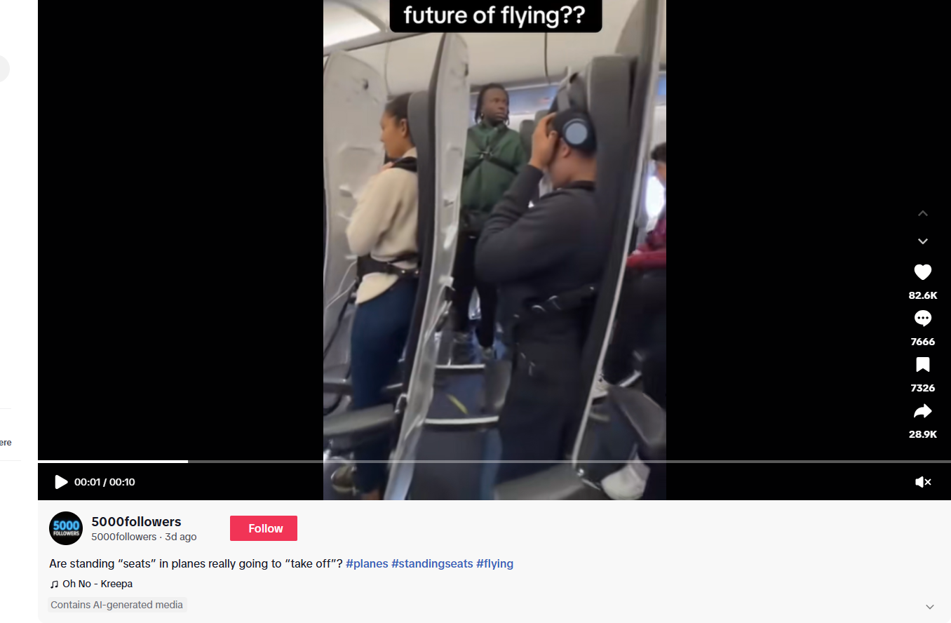 لقطة من الفيديو المنشور في حساب 5000followers@ في تيك توك، في 15 تشرين الثاني 2025