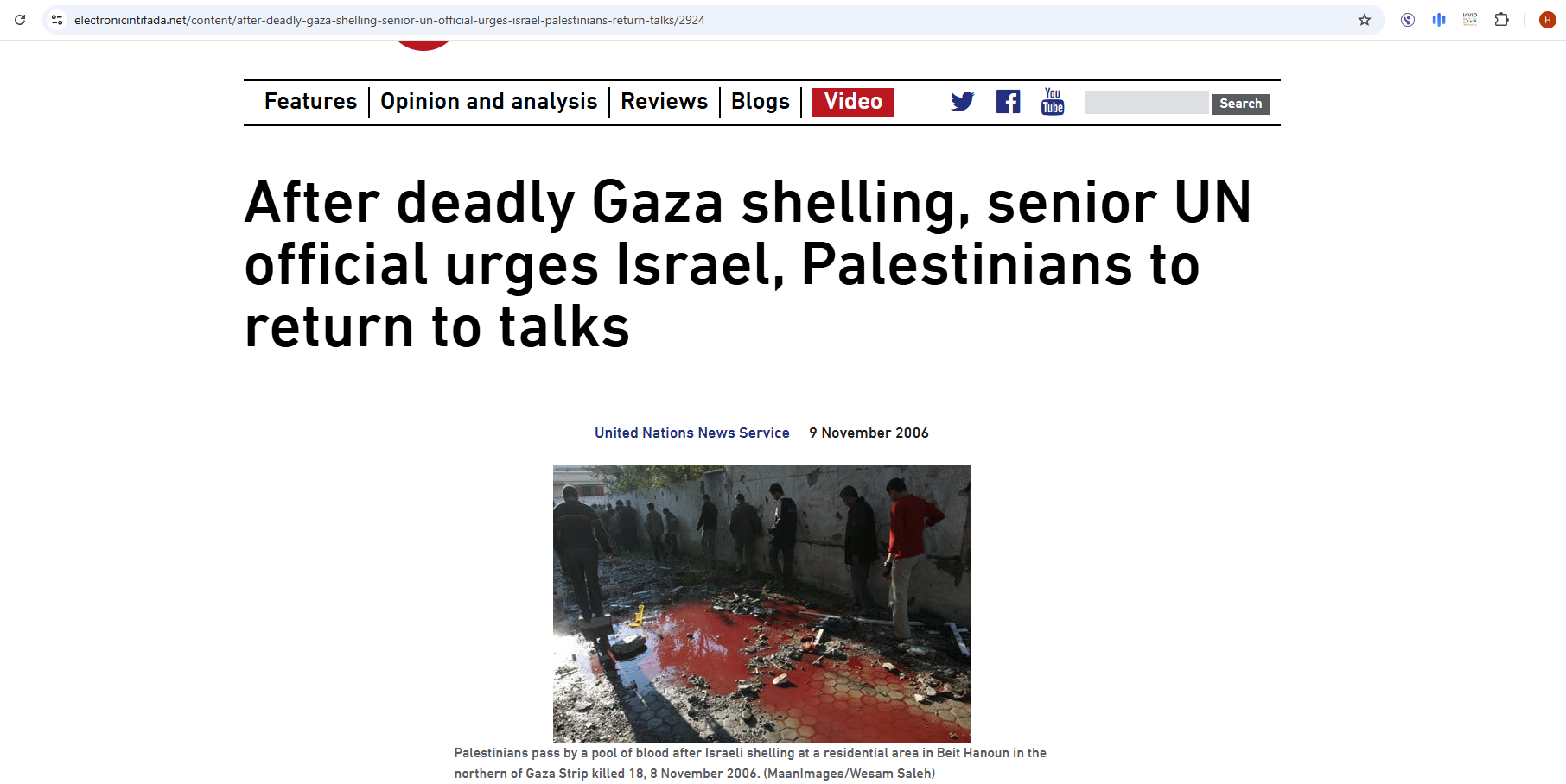 الصورة منشورة في موقع The Electronic Intifada 