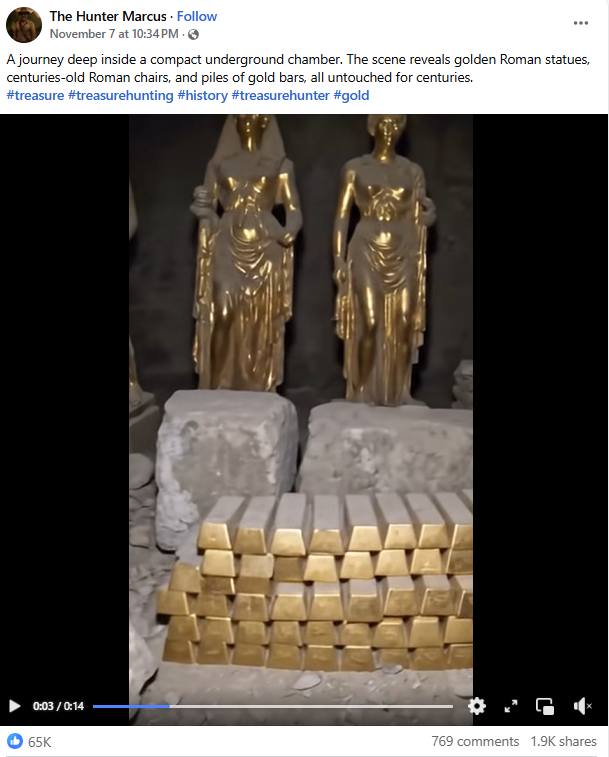 لقطة من الفيديو المنشور في صفحة The Hunter Marcus في الفايسبوك، في 7 تشرين الثاني 2025