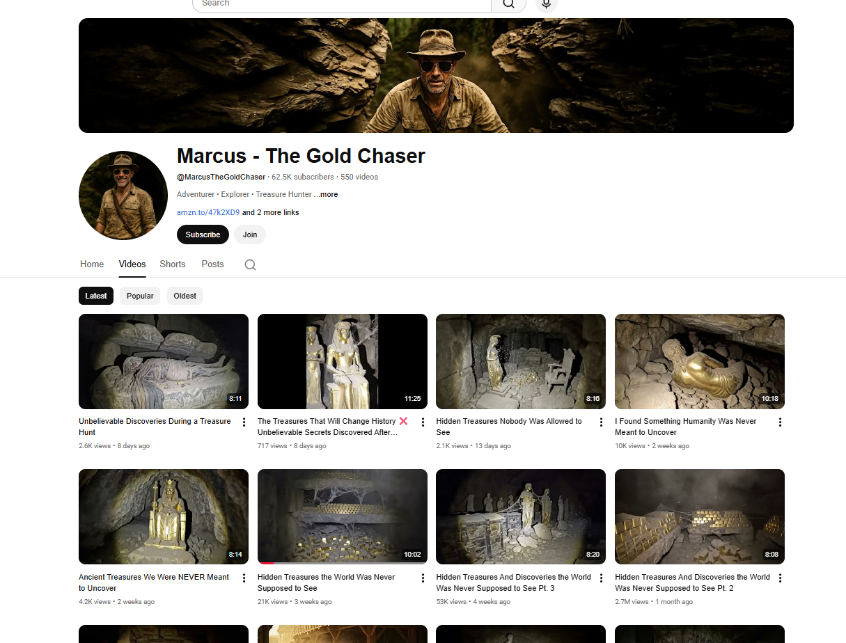 لقطة لحساب Marcus - The Gold Chaser في يوتيوب